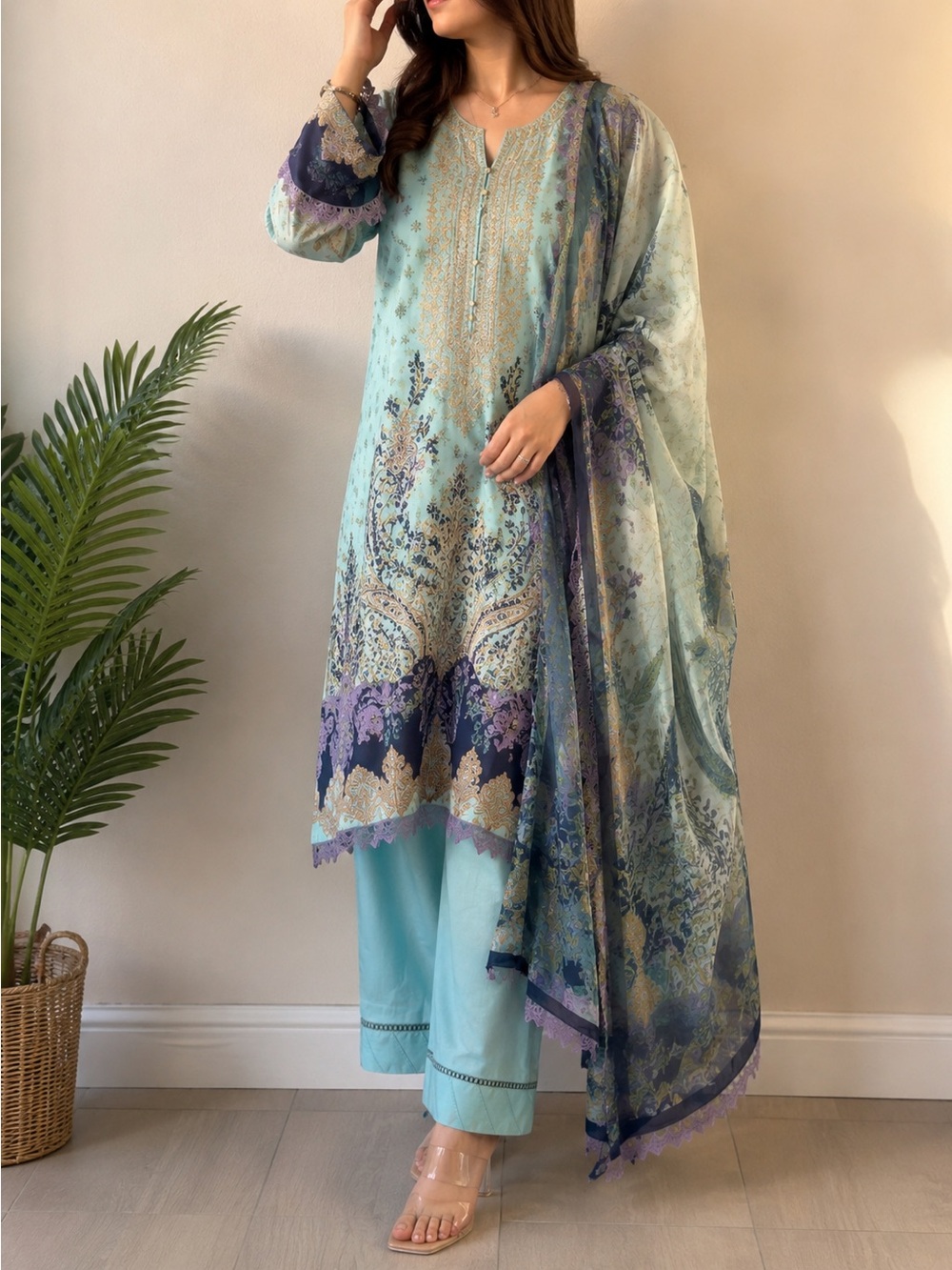 Beautiful Khaadi 3-piece embroidery suit